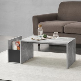 [en.casa] Modern dohányzóasztal betonszürke/fekete Bollnäs