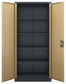 Fém iratszekrény JAN H, 900 x 1950 x 400 mm, Eco Design: antracit/ dió