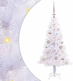 vidaXL Mű karácsonyfa 150 LED-del állvánnyal Fehér 120 cm PVC és Acél