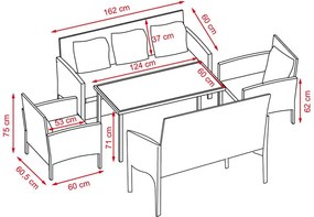 BRIXEN Kerti rattan garnitúra - Barna
