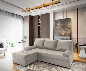 AKCIÓ Krém színű kihúzható sarokkanapé ZENA, kétoldalas II. osztályú