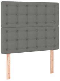sötétszürke szövet ágykeret fejtámlával 90 x 200 cm