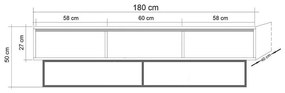 Natúr színű TV-állvány diófa dekorral 180x50 cm Rodez – Kalune Design