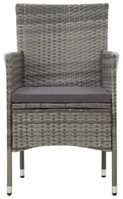 vidaXL 5 részes szürke polyrattan kerti ülőgarnitúra párnákkal