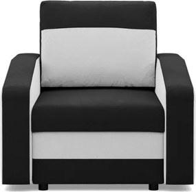 Hewlet fotel, szövet anyag, bonell töltet, fekete - fehér