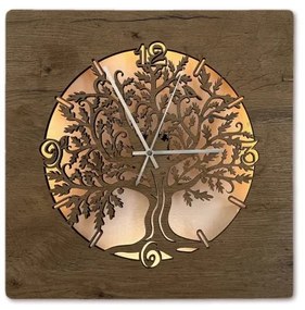 Li-Go 5652/DUB2 - LED dimmelhető falióra LED/10W/5V 20000 mAh 42x42 cm tölgy+ távirányító