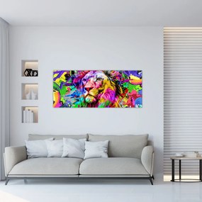 Kép - Oroszlán 3D-s képe (120x50 cm)