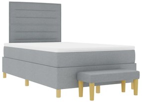 Boxspring Ágy Matraccal és Pad Light Grey 120x200 cm Szövet