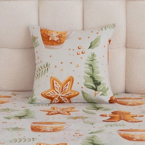 Mikroszálas párnahuzat WINTER GINGERMAN 45x45 cm, fehér