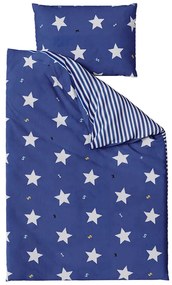 WHITE STARS kék pamut ágyneműhuzat