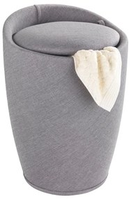 Linen Look világosszürke szennyestartó kosár és ülőke egyben, 20 l - Wenko
