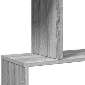 5 szintes szürke sonoma fa elválasztó könyvespolc 70x24x161 cm