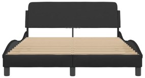 fekete műbőr ágykeret Dover 120 x 200 cm