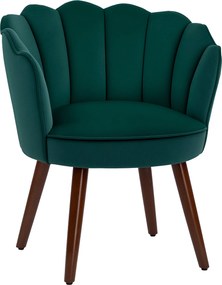 HOMCOM Héjpárna Fotel Nappali Hálószoba háttámlával és bársonyos párnával Hevea fa lábakkal 66L x 66W x 78.5H cm, Zöld | Aosom