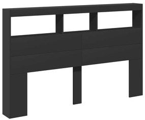 fekete áthidalószekrény LED-világítással 160 x 17 x 102 cm