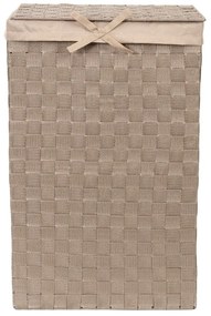 Laundry Basket Linen barna, fedeles szennyeskosár, magasság 60 cm - Compactor
