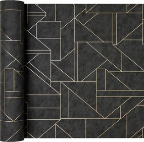 Fekete tapéta arany geometriåval Modern minta