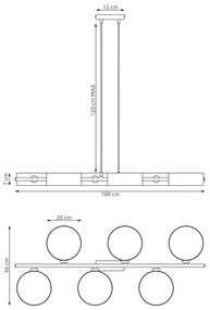 DRUMZ kábeles függőlámpa 6xE14/10W/230V fekete
