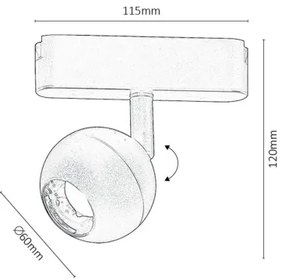 Rabalux 70119-LED Spotlámpa 1 fázisú sínrendszerhez LiTrack LED/5W/24V 4000K