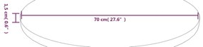 világosbarna kezelt tömör tölgyfa kerek asztallap Ø70x1,5 cm