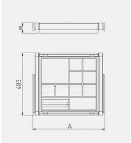 GTV Elite fiók ékszerrendezővel 660 - 718 csendesen záródó antracit, matt antracit