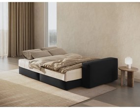 Fekete bársony kinyitható-tárolóhelyes kanapé 247 cm Jodie – Micadoni