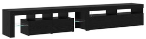 TV szekrények 2 db LED fényekkel fekete tölgy rétegelt fával