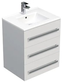 SAT Cube Way Fürdőszobaszekrény mosdóval 60x76,5x46 cm fehér fényes CUBE46603BIMOD