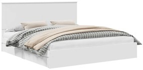 vidaXL Tárolós Ágy fejtámlával fiókkal Fehér 200 x 200 cm Faanyag