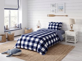Mikroszálas ágyneműhuzat NAVY GINGHAM kék-fehér Ágyneműhuzat mérete: 70 x 90 cm | 140 x 200 cm