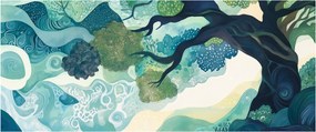 Kép – Az életfa zöld lombkoronája (120x50 cm)