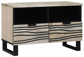 TV Szekrény fiókkal Fehér 70 x 33 x 46 cm tömör mangófa