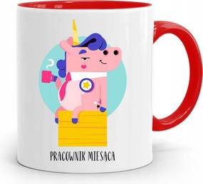 Munkavállalóknak Piros Bögre A Hónap Dolgozója fényképes nyomtatással