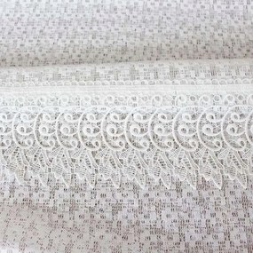 Kész csipkés függöny viktoriánus virág motívummal 60x240cm tejfehér