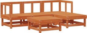 vidaXL Kerti lounge szett 5 pcs Viaszbarna Tömör fenyő