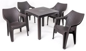 Taranto 4 személyes kerti bútorszett Antracit-bar N