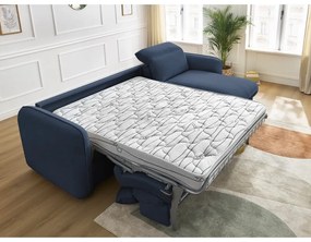 Sötétkék kinyitható sarokkanapé (variálható) Achille – Bobochic Paris