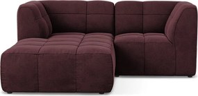 Borvörös bársony sarokkanapé (bal oldali-heverő résszel) Aloha – Makamii