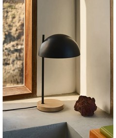 Fekete-natúr színű asztali lámpa fém búrával (magasság 48,5 cm) Catlar – Kave Home