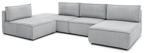Világosszürke kordbársony sarokkanapé (variálható) Nihad modular – Bobochic Paris