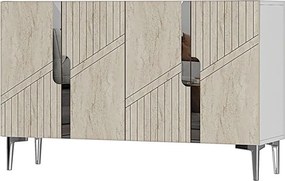 Evva 120 - White, Travertine, Silver