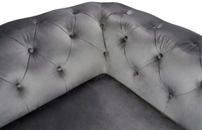 Oxford Chesterfield Kihúzható kanapé, 3 személyes 88x216x75 cm, antracitszürke