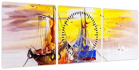 Kép - A csónak festménye (órával) (90x30 cm)