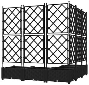 Kert Virágcserép Trellisszel 5 db Fekete 120x120x125.5 cm