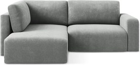 Szürke zsenília kinyitható-tárolóhelyes sarokkanapé (bal oldali-L alakú) Kona – Makamii