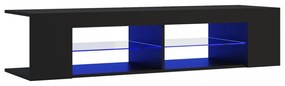 fekete TV-szekrény LED-lámpákkal 135 x 39 x 30 cm