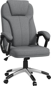 Vinsetto Irodai Szék Számítógép Szék Forgószék Magasságállítható Hintázó Funkcióval Fejtámlával és Párnázott Karfa Ergonomikus Szürke Len 66 x 75 x 11
