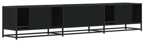 fekete szerelt fa TV-szekrény 210 x 35 x 41 cm