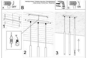 Fideus fekete függőlámpa, hosszúság 30 cm - Sollux