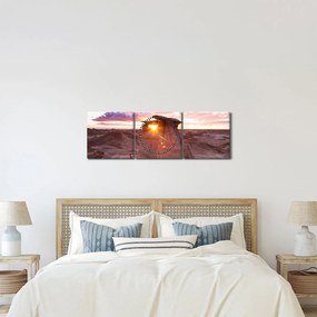 Kép - naplemente a sivatagban (órával) (90x30 cm)